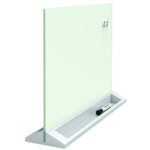 Quartet Magnetic Desktop Glass Dry-Erase Panel, White, 17" x 23"