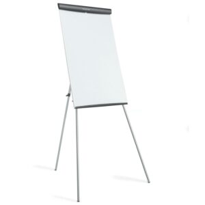 Quartet Melamine Presentation Easel, Whiteboard/Flipchart, 3' x 2', Gray Frame