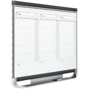 Quartet QRTCMP32P2 Dry Erase Wall Calendar System-3 Month-4 ft. x 3 ft.-Graphite Frame