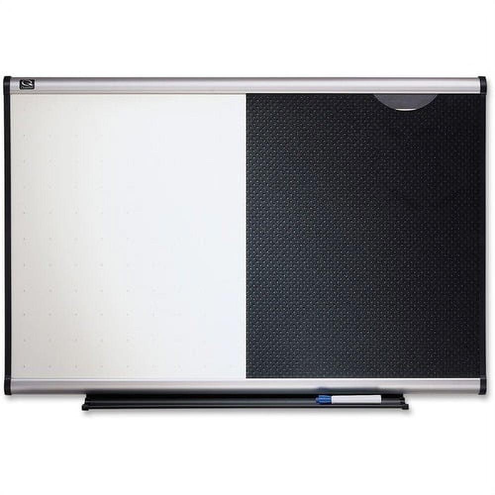 Quartet Prestige Combination Board 36" (3 ft) Width x 24" (2 ft) Height - Black Foam Surface - Silver Aluminum Frame - Horizontal - 1 / Each - Image 5