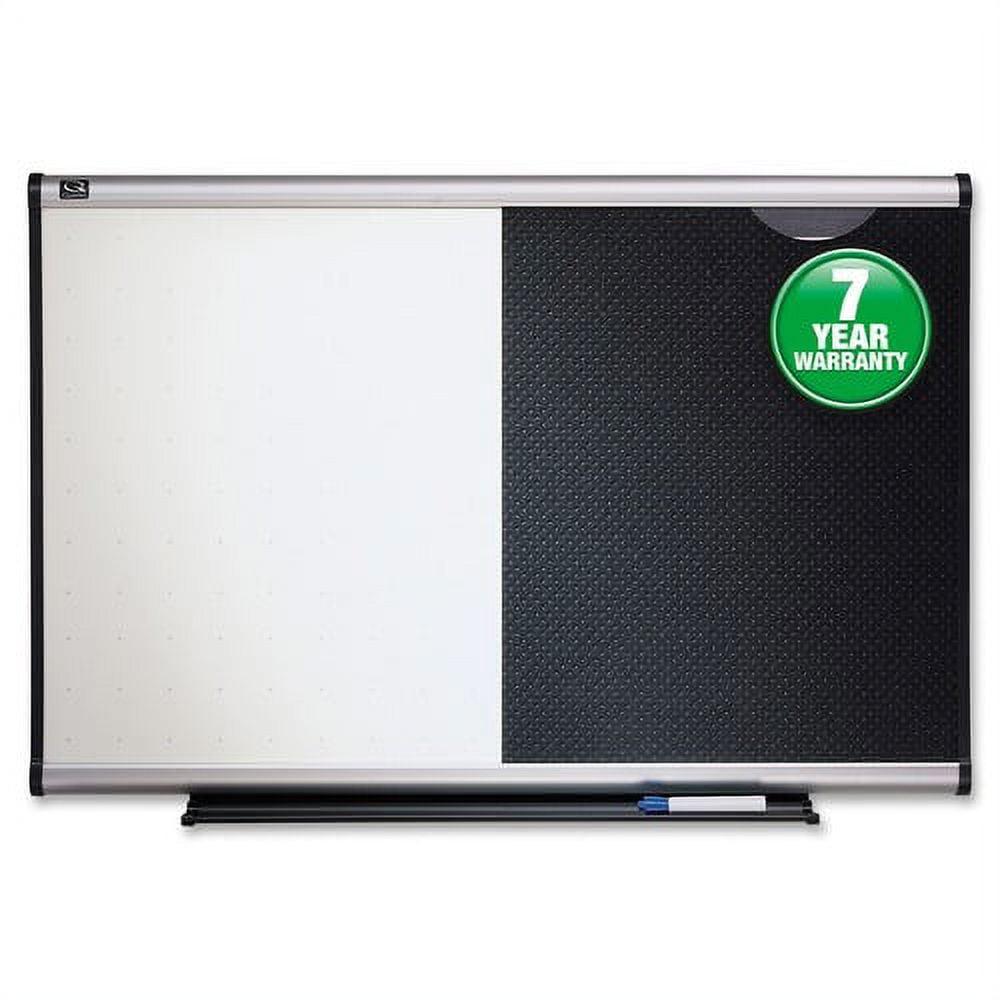 Quartet Prestige Combination Board 36" (3 ft) Width x 24" (2 ft) Height - Black Foam Surface - Silver Aluminum Frame - Horizontal - 1 / Each - Image 6
