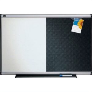 Quartet Prestige Combination Board 36" (3 ft) Width x 24" (2 ft) Height - Black Foam Surface - Silver Aluminum Frame - Horizontal - 1 / Each