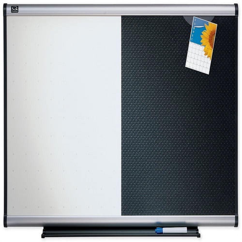 Quartet Prestige Combination Board 36" (3 ft) Width x 24" (2 ft) Height - Black Foam Surface - Silver Aluminum Frame - Horizontal - 1 / Each - Image 2