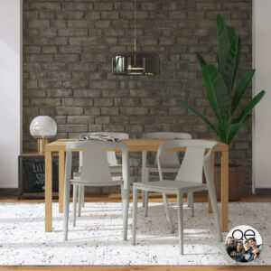 COSCO Curved Arm Dining Chair, Indoor/Outdoor, 2-Pack, Fog Gray