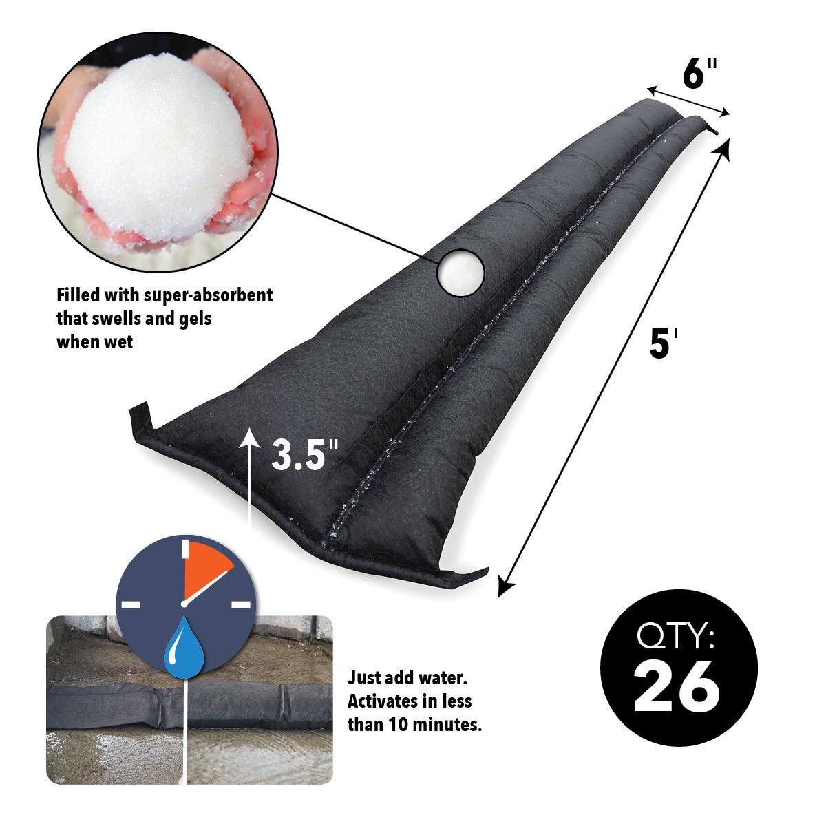 Quick Dam 5' Flood Barriers, 26pk - Image 2