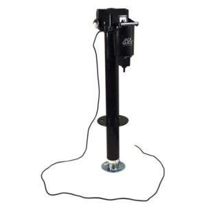 Quick Products JQ-3000 Power A-Frame Electric Tongue Jack with LED Work Light and Permanent Ground Wiring for Camper Trailer, RV, Ice House - 3,250 lbs. Lift Capacity