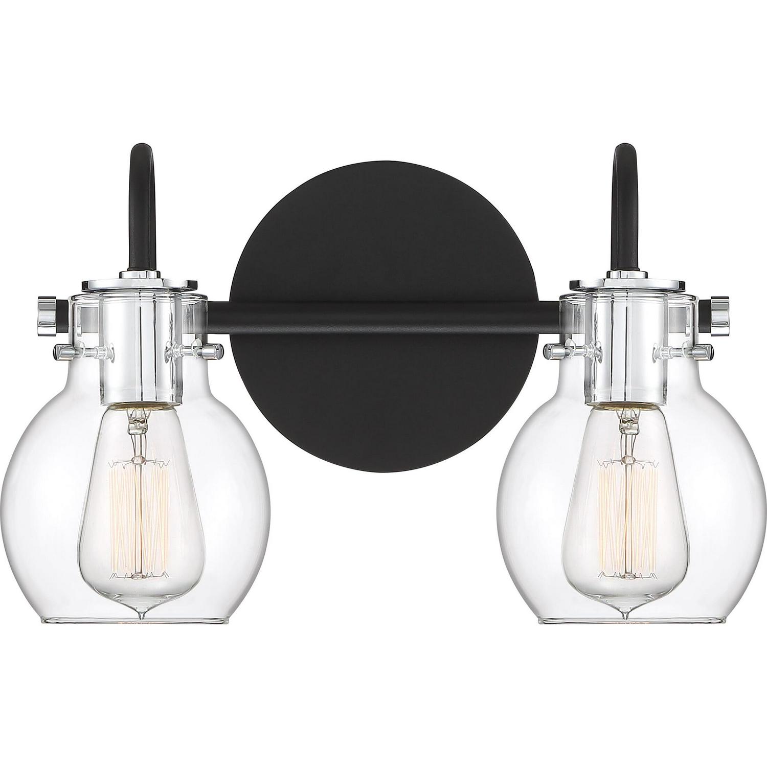 Quoizel Andrews 2-Light Bathroom Vanity Light in Earth Black