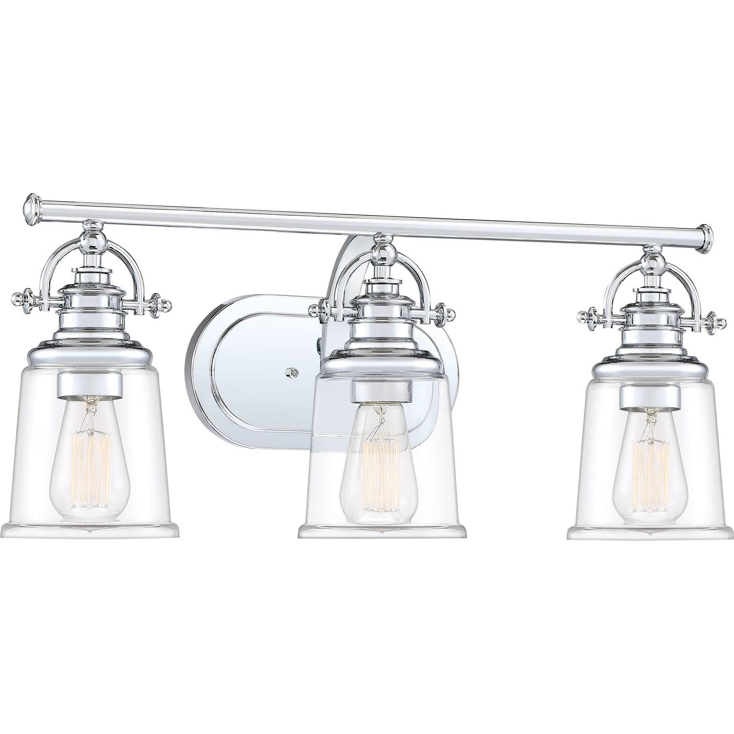 Quoizel Grant 3-Light 10" Bathroom Vanity Light in Polished Chrome - Image 2