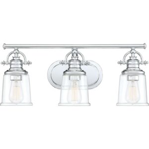 Quoizel Grant 3-Light 10" Bathroom Vanity Light in Polished Chrome