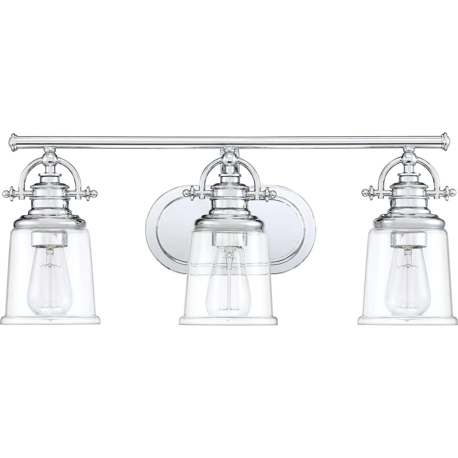 Quoizel Grant 3-Light 10" Bathroom Vanity Light in Polished Chrome - Image 3