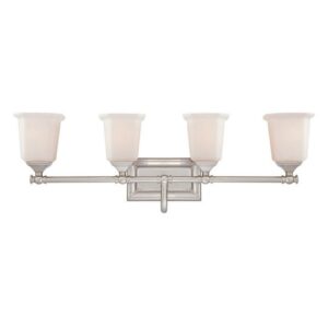 NL8604BN-Quoizel Lighting-Nicholas 4 Light Transitional Bath Vanity - 10 Inches high-Brushed Nickel Finish