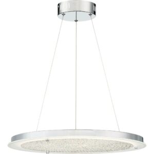Quoizel Lighting Platinum Collection Blaze - 20.5" 30W 1 LED Pendant, Polished Chrome Finish with Clear Glass with Clear Beads Crystal