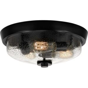 Quoizel Lighting QF3415EK Radius 3 Light Flush Mount Light, Earth Black