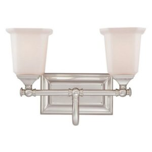 NL8602BN-Quoizel Lighting-Nicholas 2 Light Transitional Bath Vanity - 10 Inches high-Brushed Nickel Finish