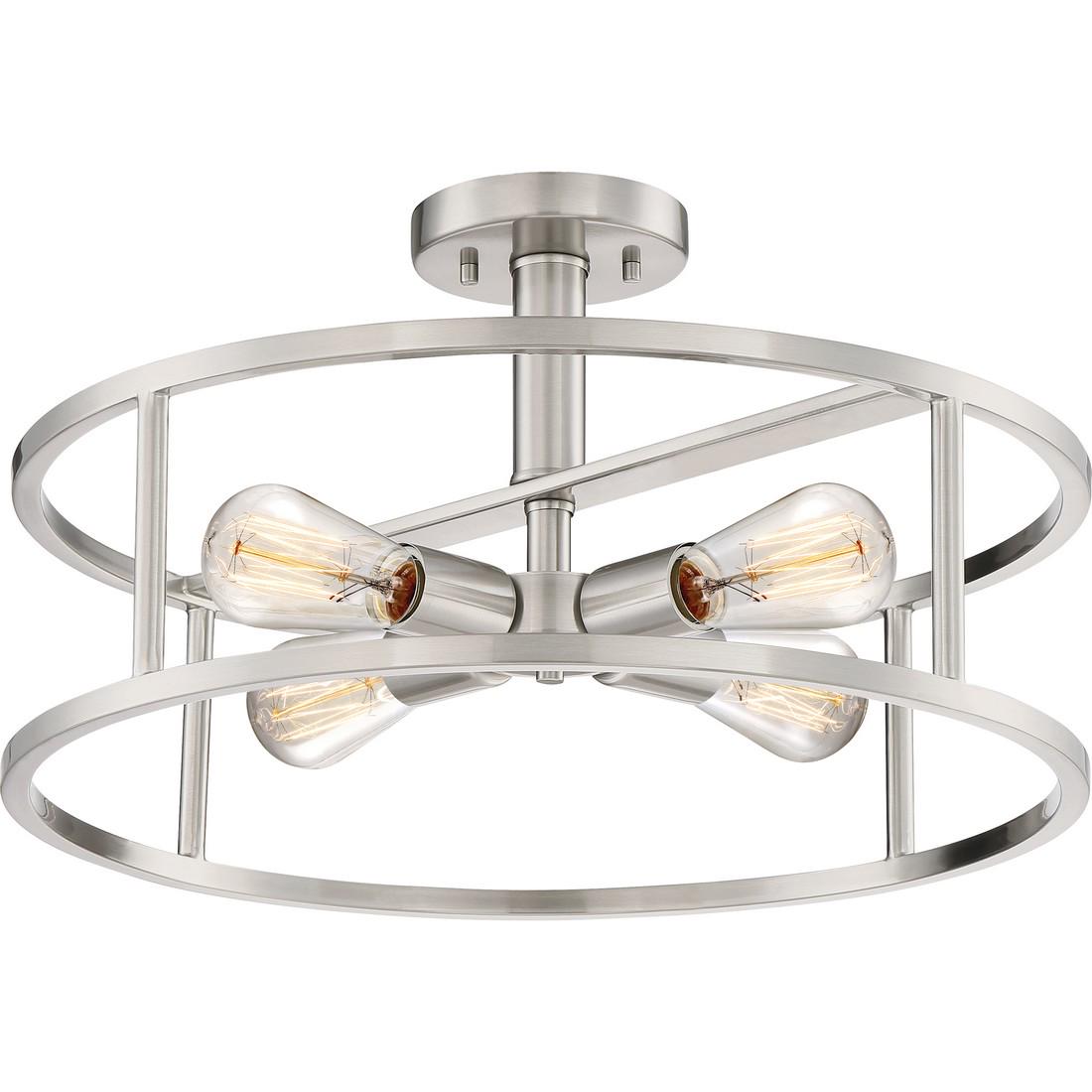 Quoizel NHR1718BN New Harbor 18" 4-Light Semi-Flush Mount in Brushed Nickel - Image 2