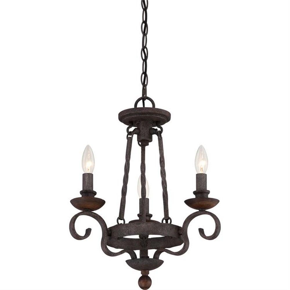 Quoizel Nbe5303 Noble 3 Light Chandelier - Black - Image 4