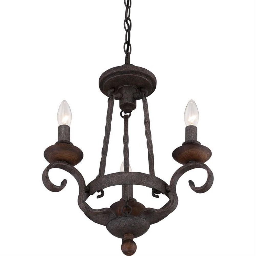 Quoizel Nbe5303 Noble 3 Light Chandelier - Black - Image 2