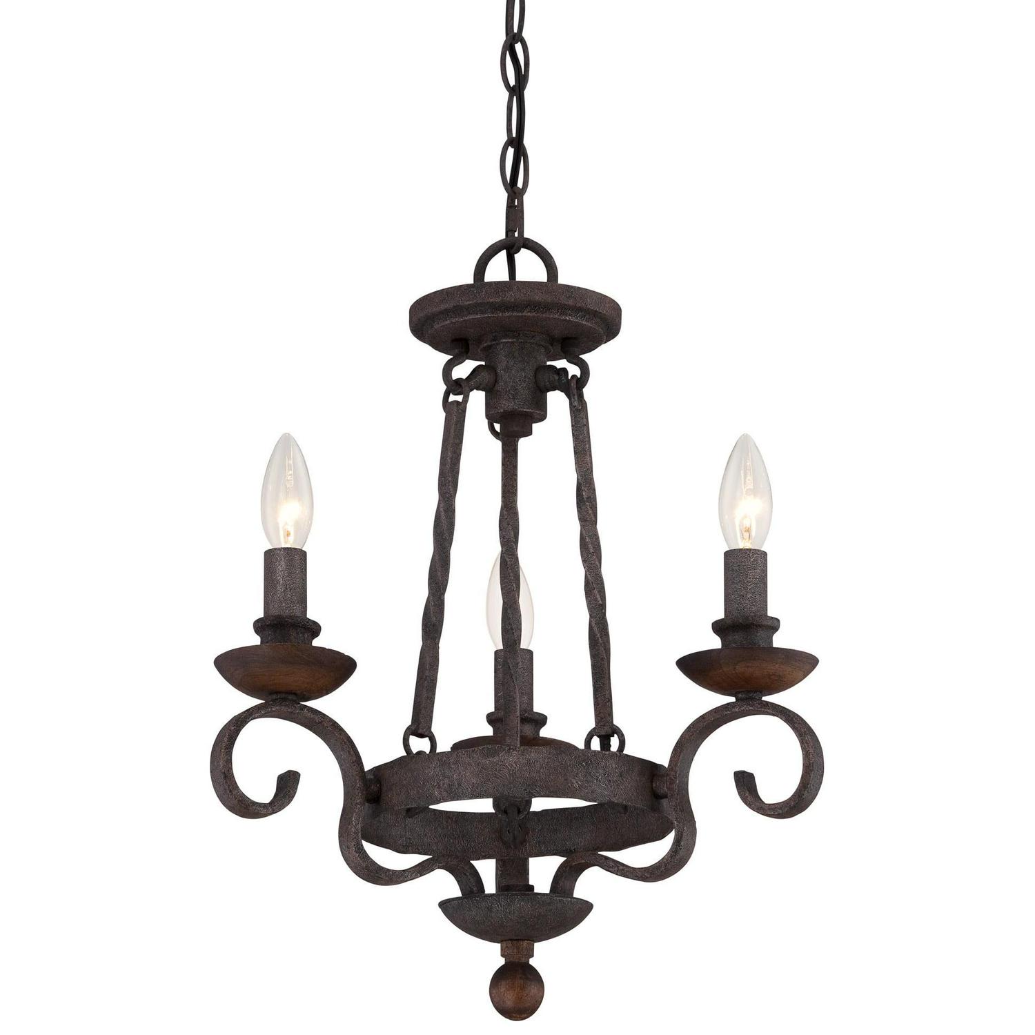 Quoizel Nbe5303 Noble 3 Light Chandelier - Black