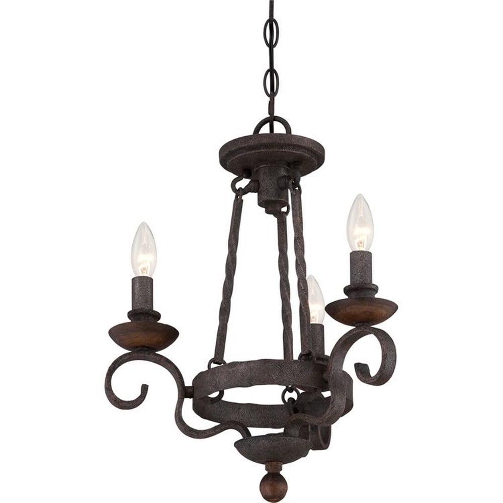 Quoizel Nbe5303 Noble 3 Light Chandelier - Black - Image 3