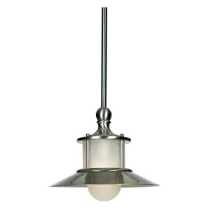 Quoizel Lighting NA1510BN New England - One Light Mini Pendant, Brushed Nickel Finish with Acid Etched Glass