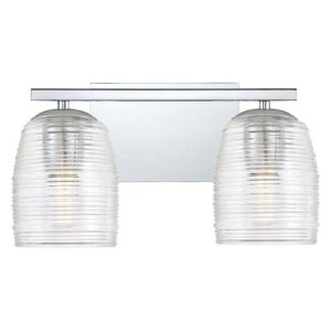Quoizel Realm 2-Light 8" Bathroom Vanity Light in Polished Chrome