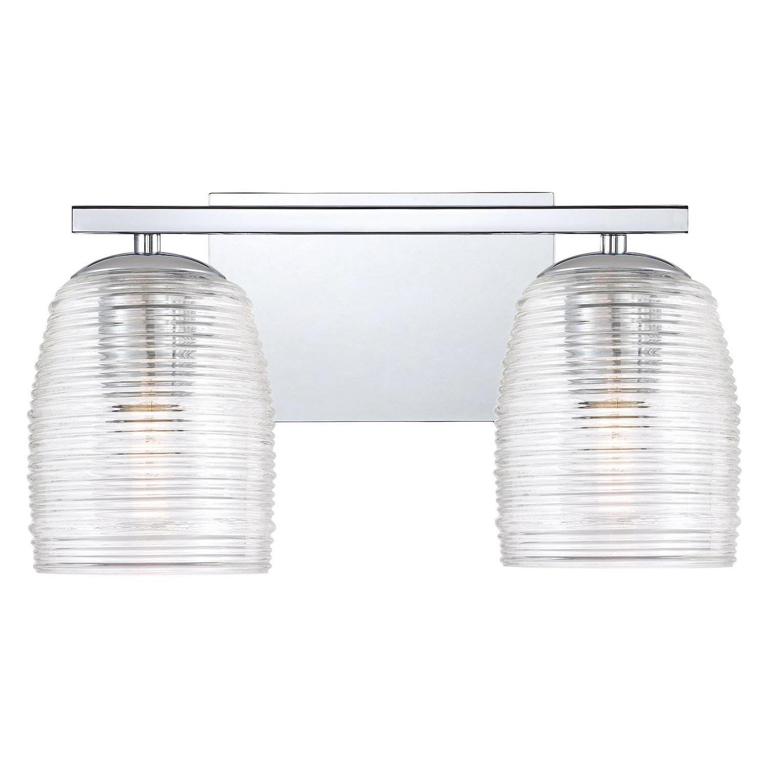 Quoizel Realm 2-Light 8" Bathroom Vanity Light in Polished Chrome