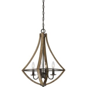Quoizel Shire 4-Light 24" Transitional Chandelier in Rustic Black