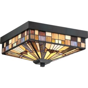 Quoizel TFIK1614VA Inglenook 14" 3-Light Flush Mount in Valiant Bronze
