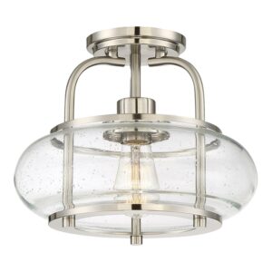 Quoizel TRG1712BN Trilogy 1-Light Semi-Flush in Brushed Nickel