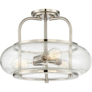 Quoizel TRG1716BN Trilogy 3-Light Semi-Flush in Brushed Nickel