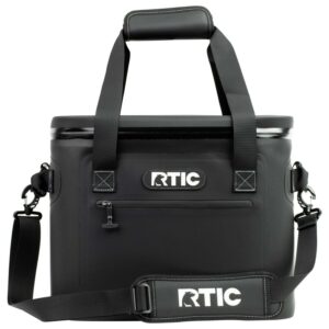 RTIC 30 Can Ultra-Tough Soft Cooler, 20 Qt, Leakproof, Waterproof Zipper, Black, Soft Pack Cooler