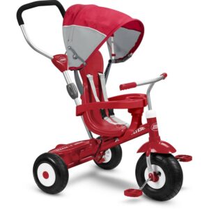 Radio Flyer, All-Terrain 4-in-1 Stroll 'N Trike, Air Tires, Red, Tricycle for Kids Ages 1-5 Years