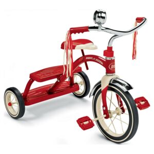 Radio Flyer, Classic Red Dual Deck Tricycle, 12" Front Wheel, Red