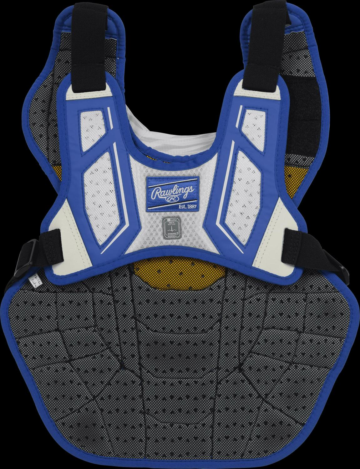 Rawlings Velo Baseball Intermediate Chest Protector | Royal/White | Intermediate - Image 2