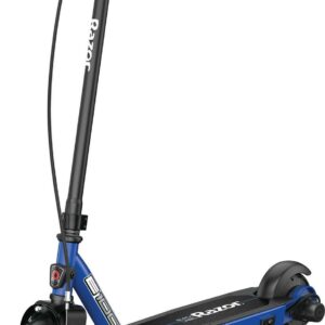 Razor Black Label E100 Electric Scooter - Blue, up to 10 mph, 8" Pneumatic Front Tire, for Child 8+