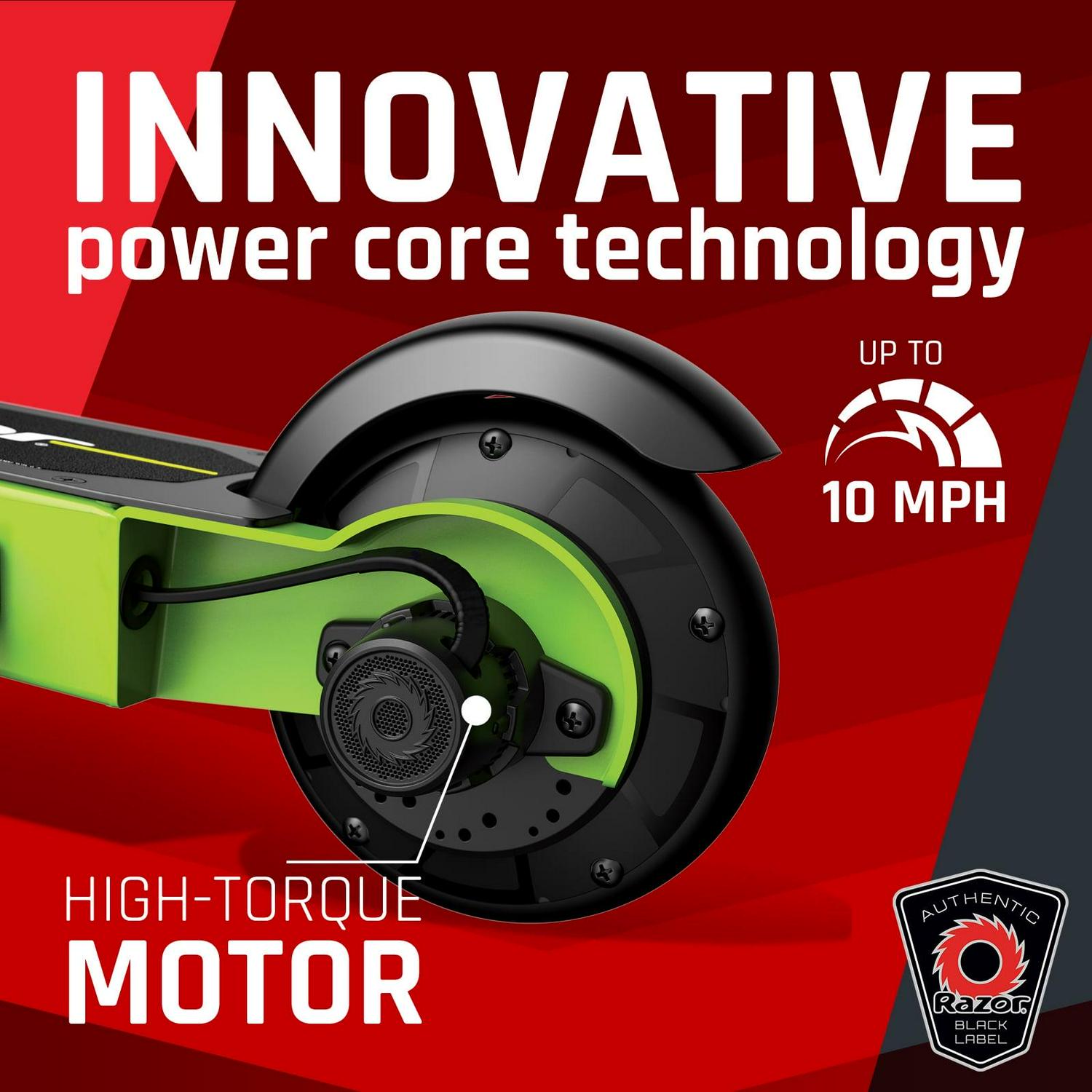 Razor Black Label E90 Electric Scooter - Green, for Child Ages 8+ and up to 120 lbs, up to 10 mph - Image 3