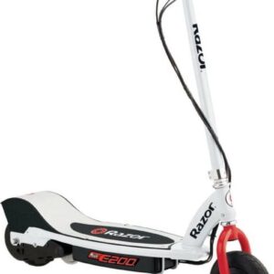 Razor E200 Electric Scooter - White/red, 200-Watt Motor, up to 12 mph, for Teen Ages 13+