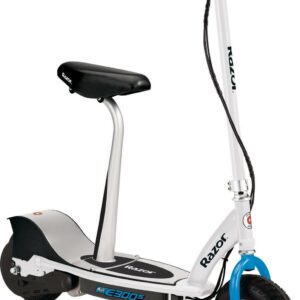 Razor E300S Seated Electric Scooter - White, up to 15 mph, for Teen and Adult and up to 220 lbs