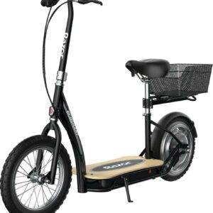 Razor EcoSmart Metro HD Seated Electric Scooter – Black, up to 15.5 mph, for Teen and Adult