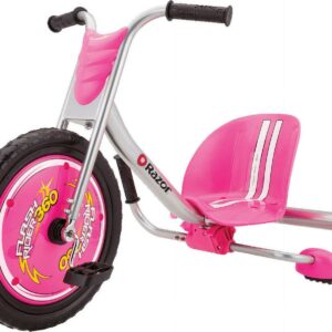 Razor FlashRider 360 Tricycle with Sparks - Pink, 16" Front Wheel, Ride-On Trike Toy for Kids Ages 6+