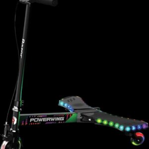 Razor PowerWing Lightshow Caster Scooter – Multi-color LED Lights, Drift and Spin, for Child Ages 6+