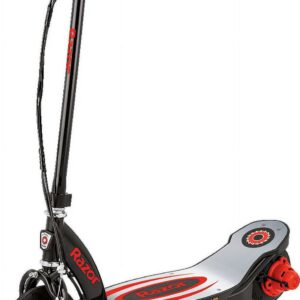 Razor Power Core E100 Electric Scooter with Aluminum Deck - Red, Ages 8+ and Up to 120 lb, 8" Pneumatic Front Tire, Up to 11 mph and Up to 60 Mins of Ride Time, 100W Hub Motor, Unisex