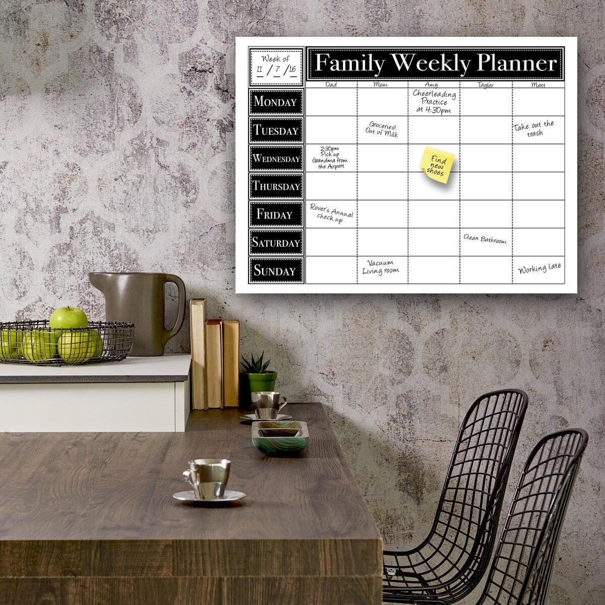 Ready2HangArt Dry Erase 'Family Weekly' Calendar on ArtPlexi 16 In. H X 20 In. W - Image 2