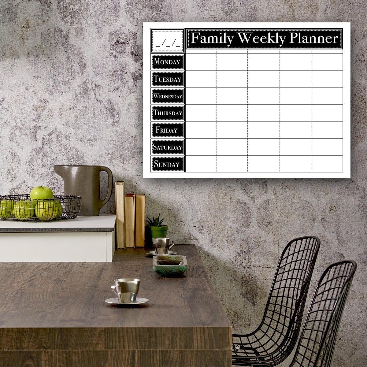 Ready2HangArt Dry Erase 'Family Weekly' Calendar on ArtPlexi 16 In. H X 20 In. W - Image 3