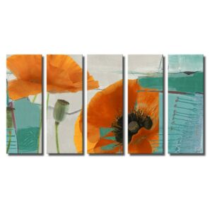 Ready2HangArt 'Painted Petals XXXIII' 5-Piece Canvas Wall Art Set
