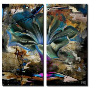 Ready2HangArt Painted Petals LVIII Canvas Wall Art - 2 pc. Set