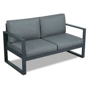 Real Flame Baltic Aluminum Patio Loveseat in Gray