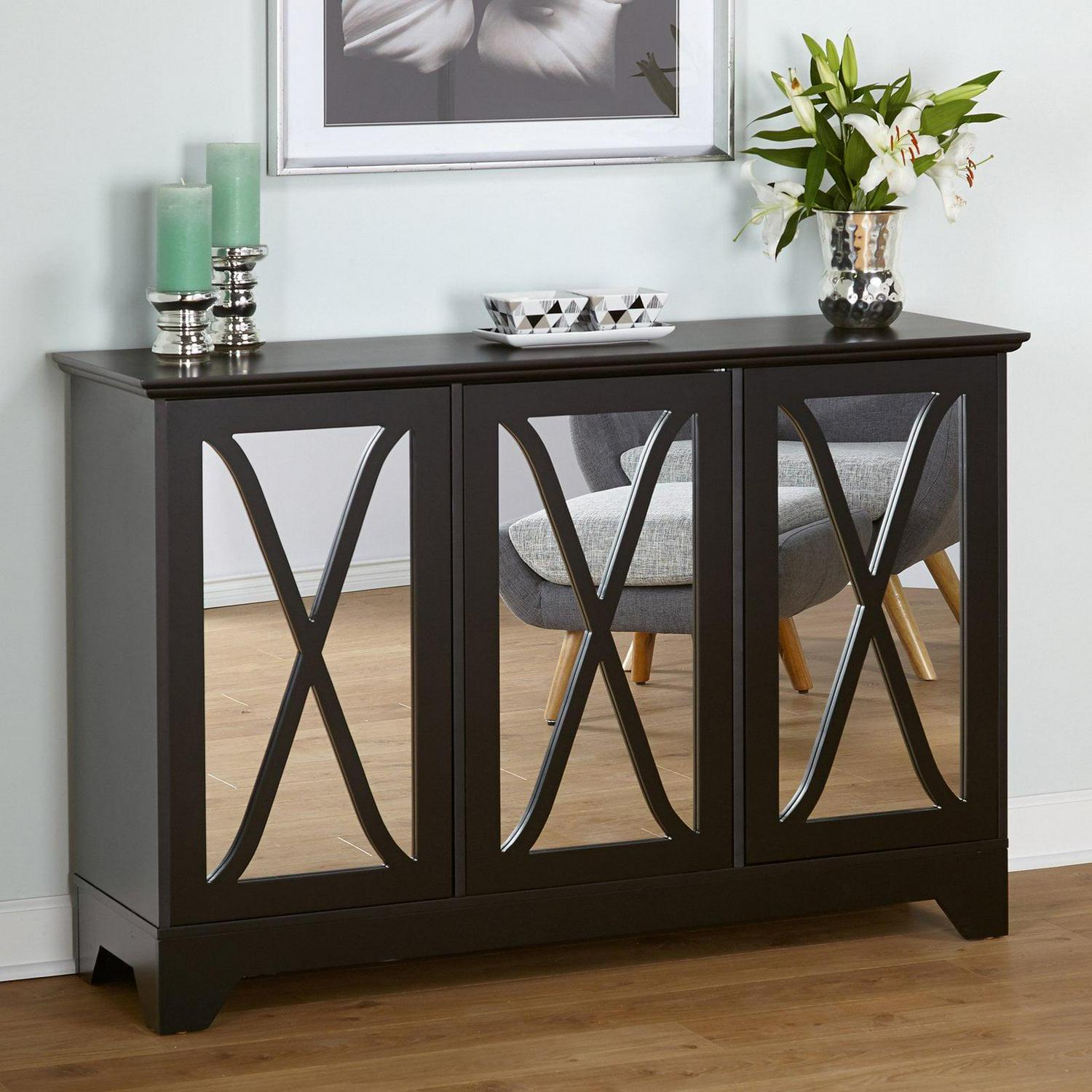 Simple Living Reflections Mirrored Front Buffet/ Console Blue Antique - Image 2