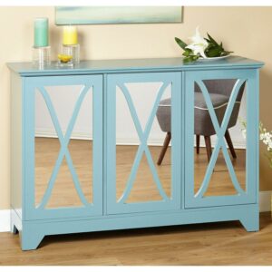 Simple Living Reflections Mirrored Front Buffet/ Console Blue Antique