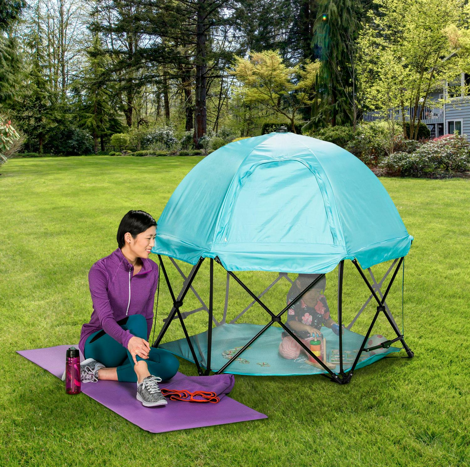 Open Box Regalo 6 Panel My Play Deluxe Portable Foldable Play Yard with Canopy - Image 7